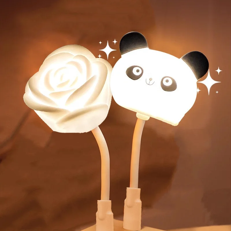 Wholesale USB Heart Shaped LED Night Light Cute Bear Rabbit Panda Night Light For Kids Bedroom