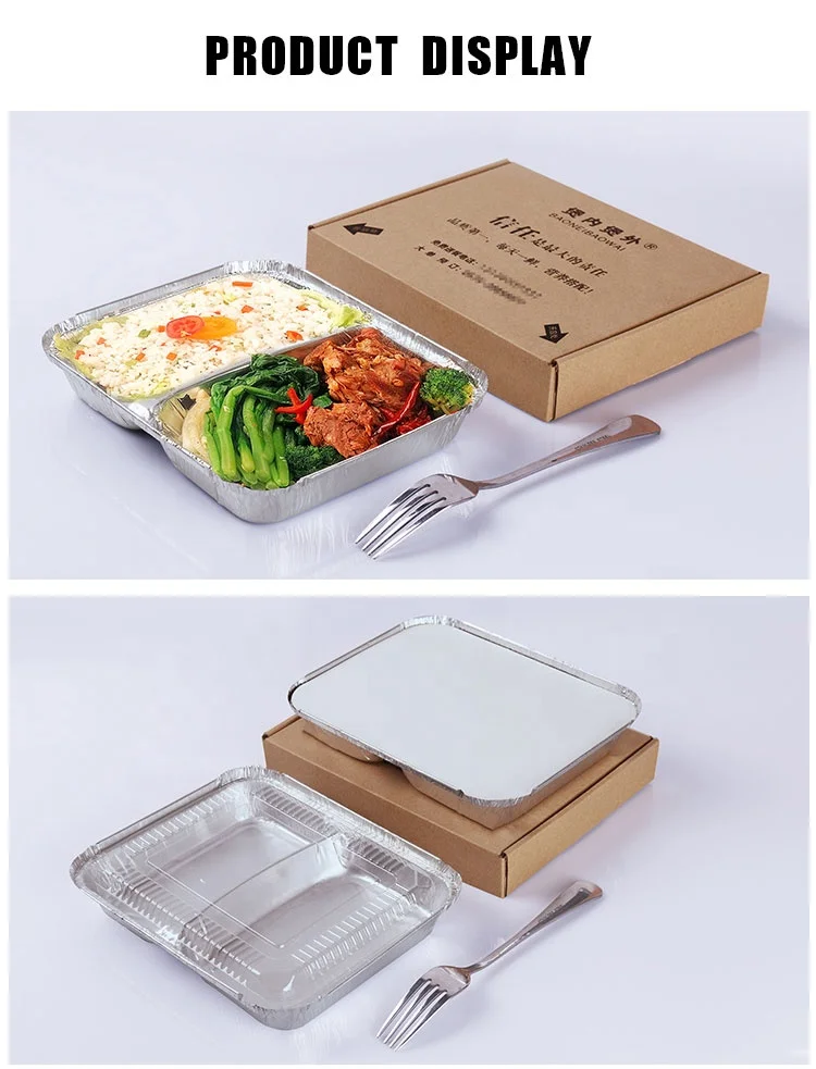 China Manufacturer 810ml 2 Compartment Aluminum Foil Tray/Container