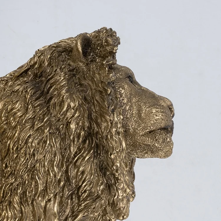 Jiayi Craft Custom Lion Head Wall Sculpture Animal Decoration Wall Arts Lion Head Sculpture