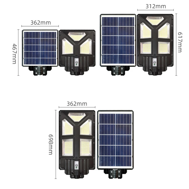 HOMBO встроенный ABS водонепроницаемый Ip65 наружный 150 Вт 200 300 все в одном светодиодный уличный фонарь на солнечной