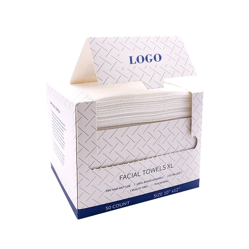 Soft Comfortable Eco-friendly Biodegradable Cotton Hand and Facial Wash, Dry Face Wipes Cleaning Towels Disposable Facial Towels