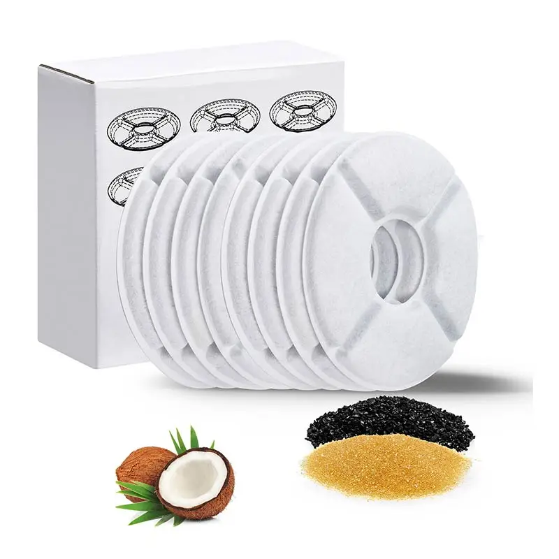 Resin Carbon Cat Drinking Fountain Replacement Filter Filter for Cat Pet Water Fountain Filter, Round Activated Carbon Color Box