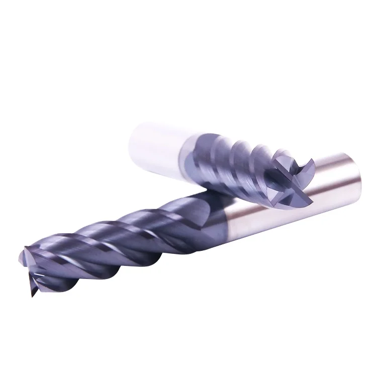 Cnc Cutting Tool End Mill HRC60 Carbide End mill 4 flute Tin Coating for steel