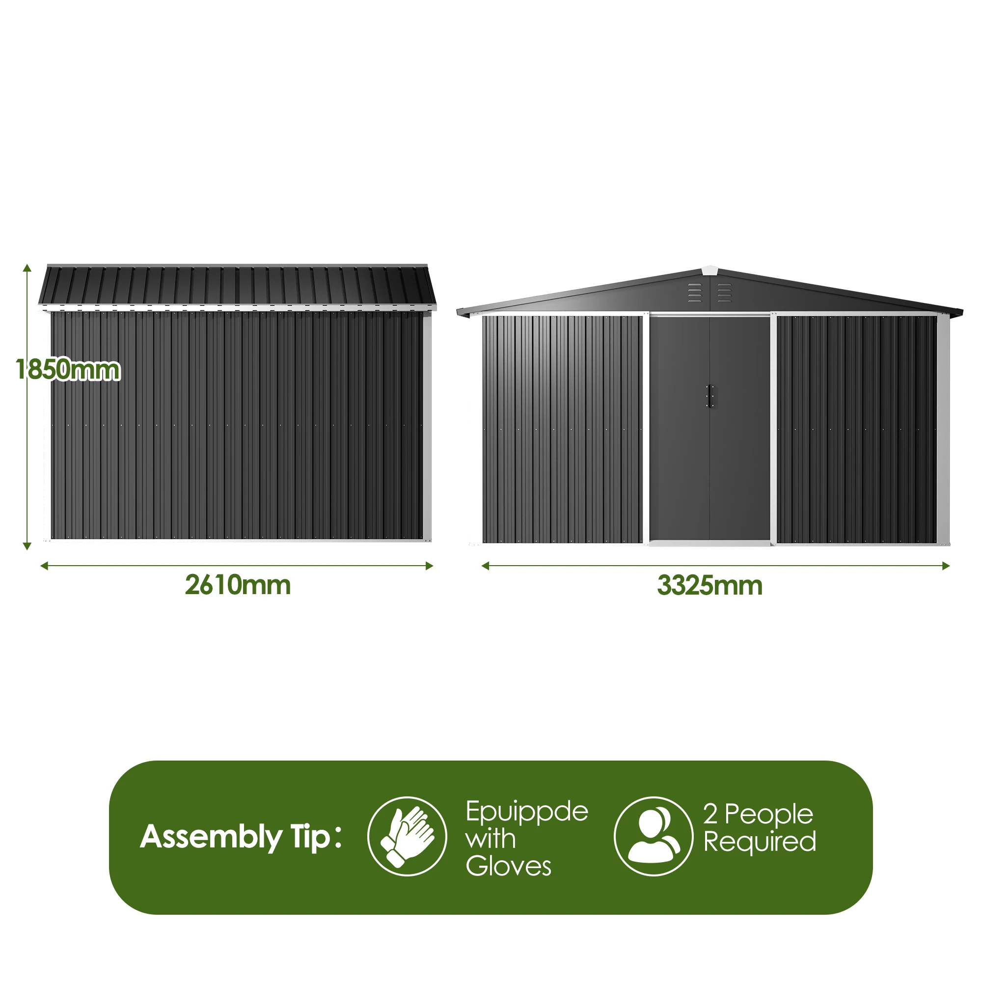 Garden Shed Storage Outdoor Iron Metal Galvanized Steel Garden Shed For Tool Storage