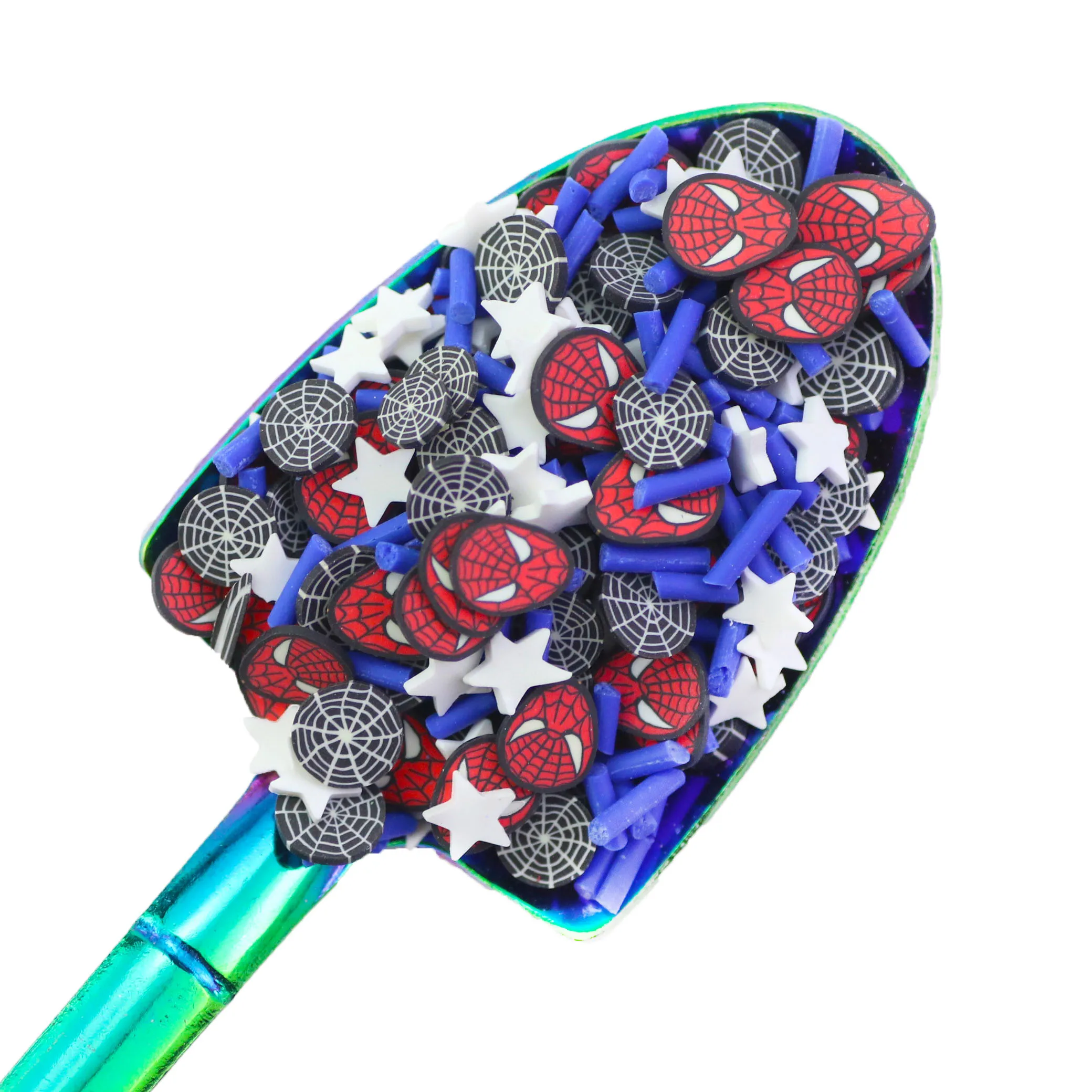 100G Cartoon Character Red Spider Spider Web Mix Polymer Clay Sprinkles Slices For Slime Filler DIY Clay Craft Nail Art