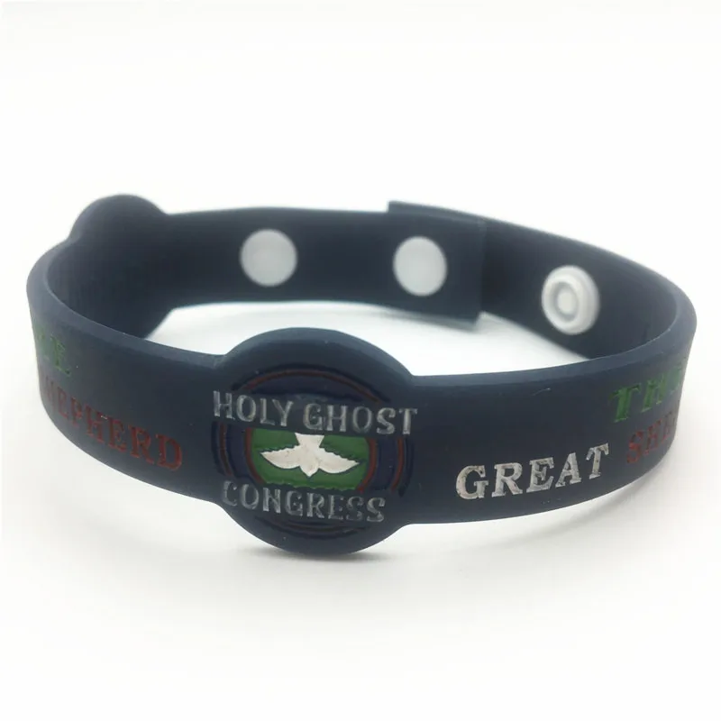 Recycled Jewelry Custom Silicone Adjustable Button Closure Bracelets s