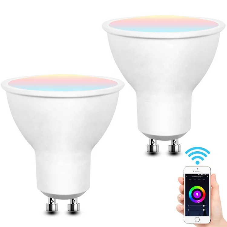  Amazon Горячая продажа фабрика OEM 5 Вт GU10 WiFi умная Светодиодная лампа совместима с Alexa и