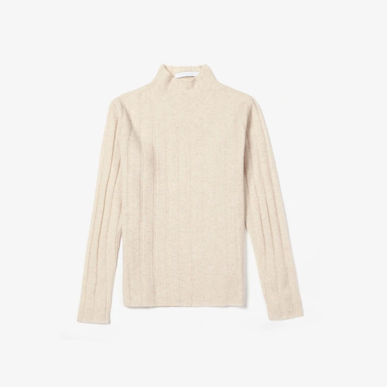 Universal Slim Fit Mock Neck Wool Pullover cream