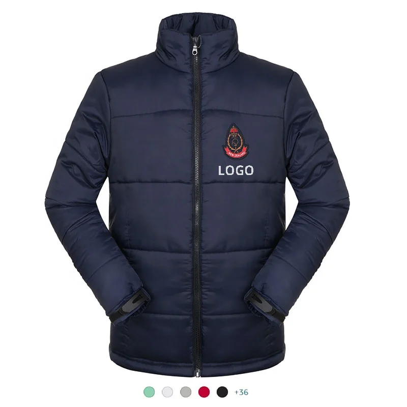 custom Winter Quilted Coat Mens Feather Puff Down Outerwear padded Puffer Bubble jacket