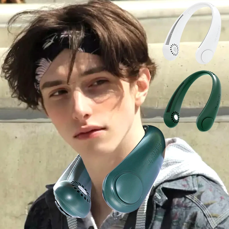 Mini Bladeless Hanging Neck Leafless Fan Rechargeable Mute Sports Fans for Home Outdoor Portable Cooler