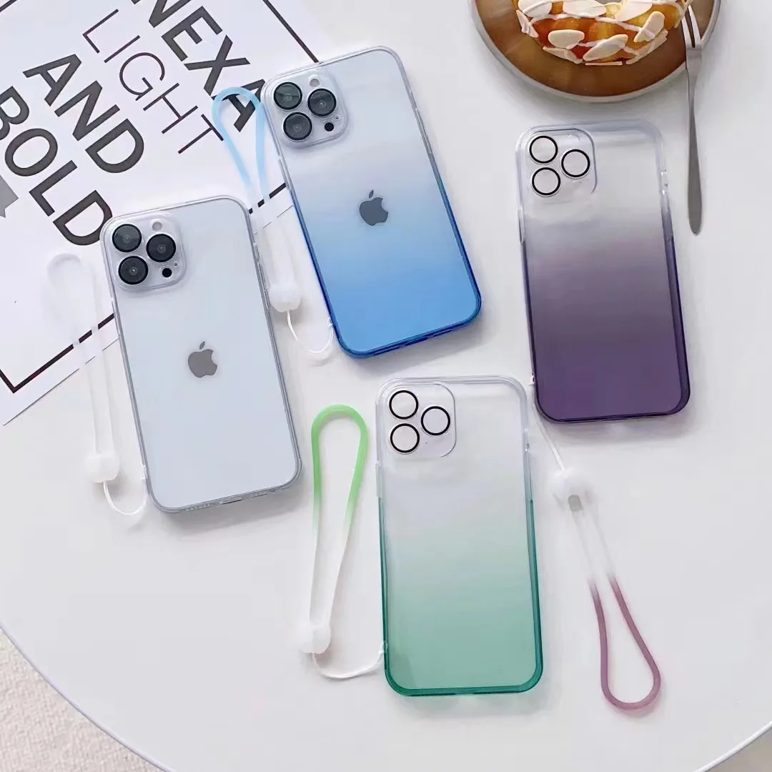 Transparent lapped-cord soft TPU silicone Phone Case is suitable for iPhone 13 12 14 Pro Max shockproof case