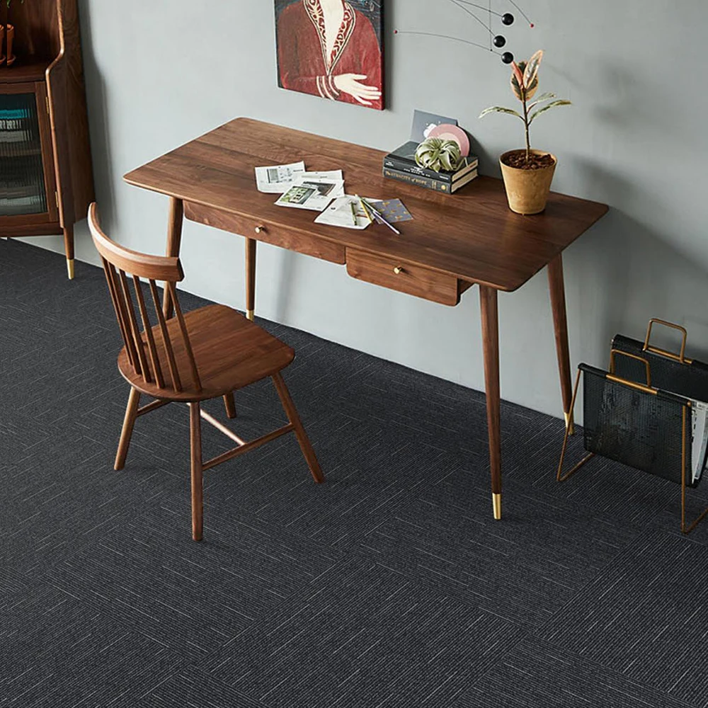 HJ PP Tufted Multi-Level Loop Office/Hotel Modular Carpet Tiles Factory Custom Carpet tiles with PVC Backing