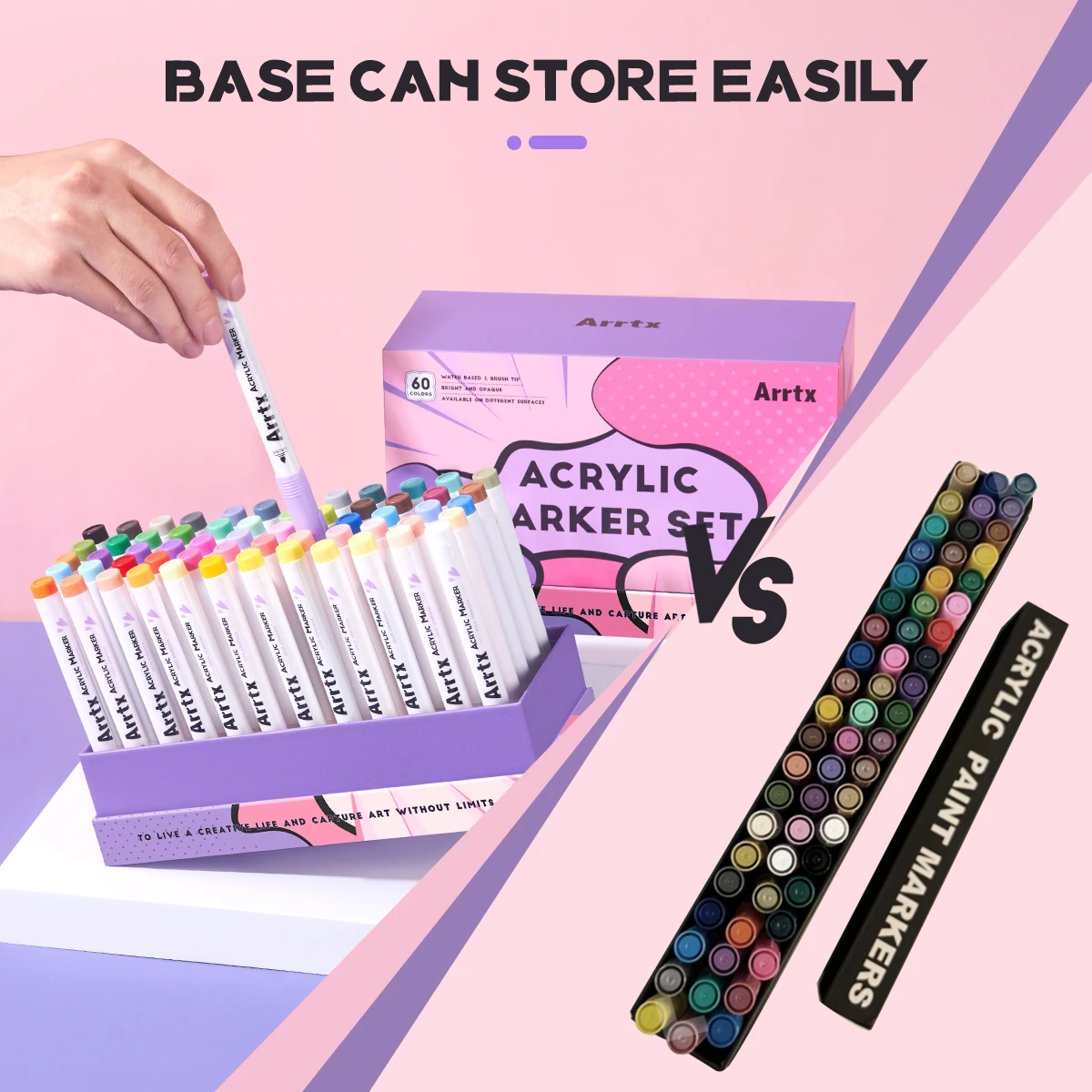 Arrtx AACM-0560B Paint Pens Acrylic Paint Marker Pen Artist Grade 60 Anime Colors