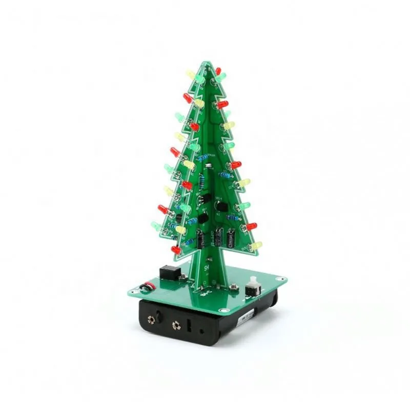 3d Christmas Tree Diy Soldering Kits Xmas Electronic Assemble Kit 3 Color Flashing Led Circuit Pcb Solder Tool Science Experim
