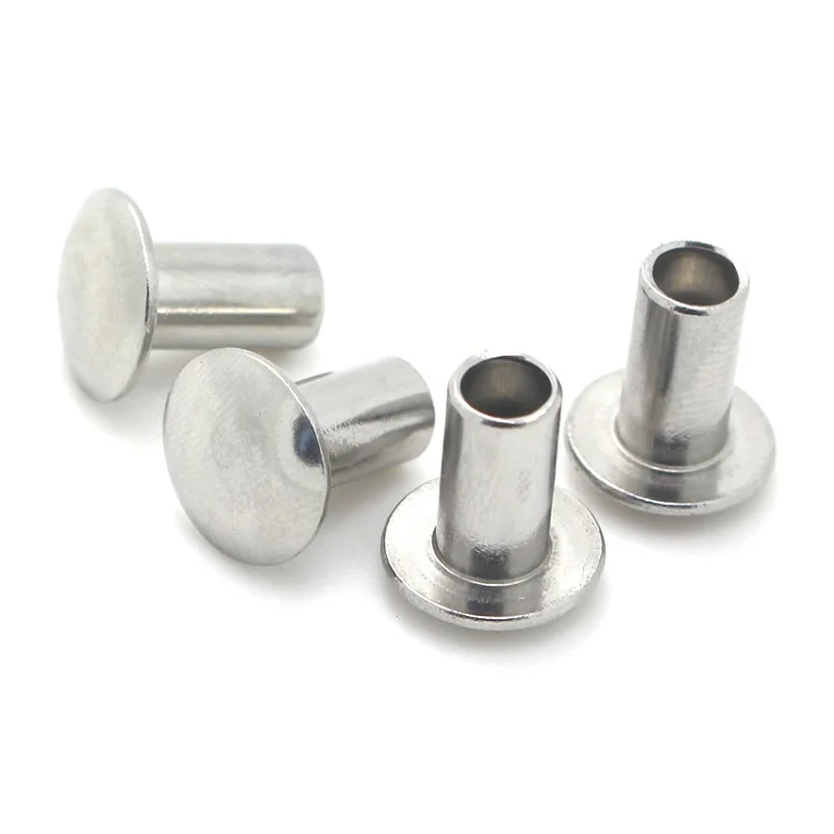 M5 Stainless steel 304 half blind Pan Head flat head Semi-tubular pin Rivets round head hollow rivet for leather