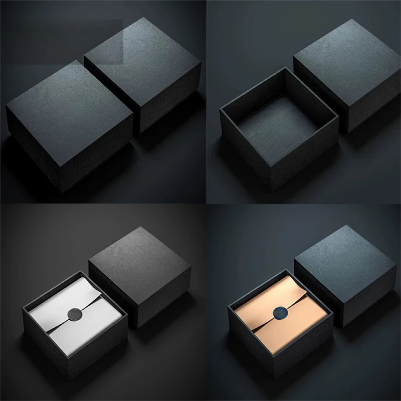 High-End Luxury Watch Box Black Wooden Gift Box Paper Lid Bottom Custom 3D Design Perfume Bottle Tool Box Toolboxes