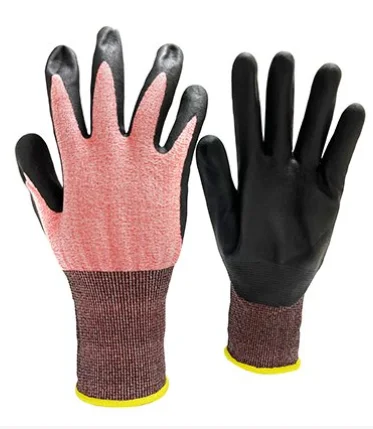Level 5 21-Gauge Nylon/Spandex Knitted Line Micro-Foam Nitrile Coated Gloves Anti-Cut Anti-Slip Anti-Static Anti-Impact