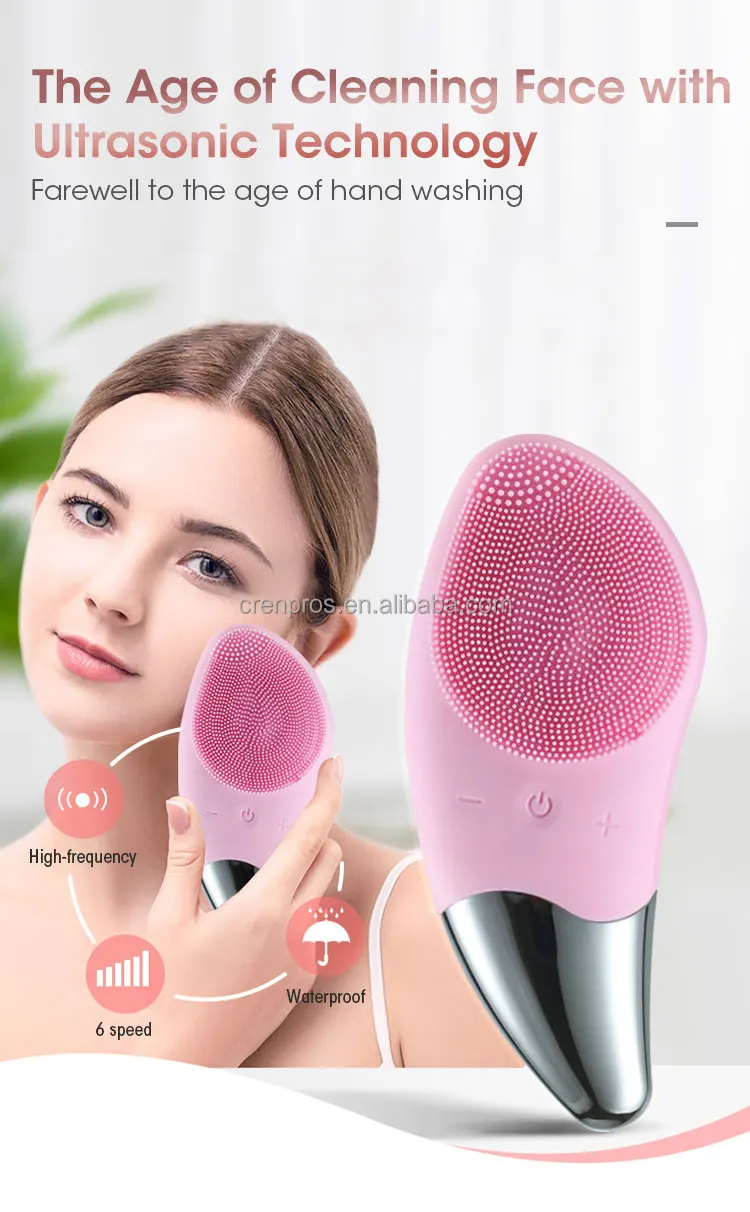 best selling 2022   Electric Silicone face cleansing brush vibrating face cleaner brush deep cleansing scrubber skin care tool