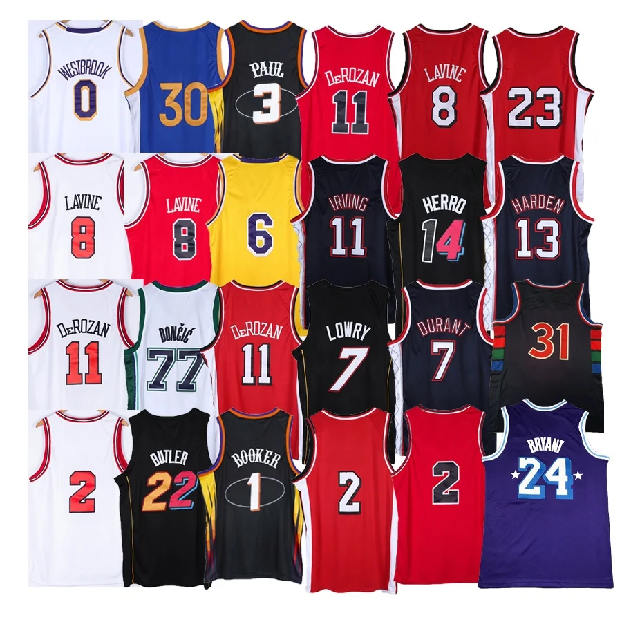 2022 Basketball Jerseys 75th Westbrook Jersey Durant Harden Irving Booker Lavine Butler Paul DeRozan Lowry Doncic Stitched