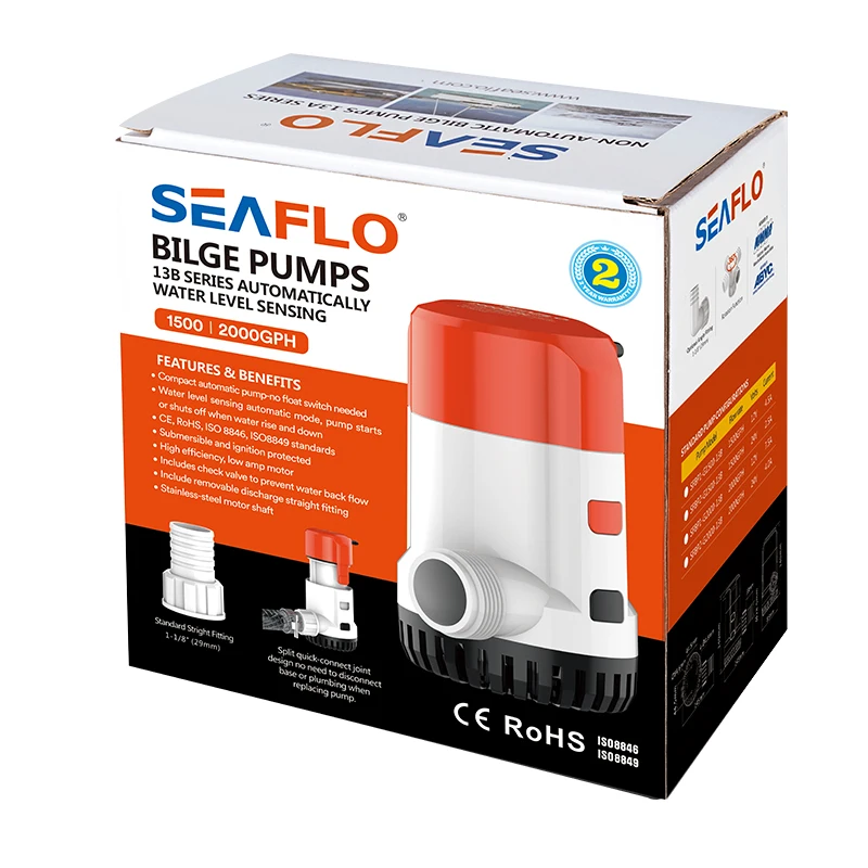 12v stainless-steel motor shaft deep well submersible water pump 2000 GPH bilge pump solar powered submersible water pumps