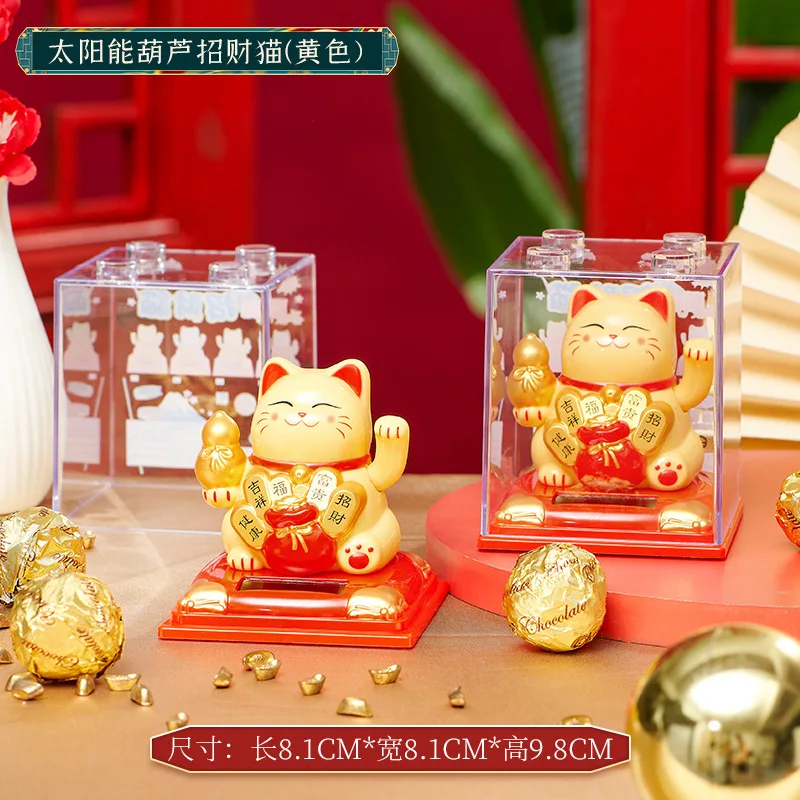 Lucky Cat Sculpture plastic lucky cat automatic Shake hands car office home opening housewarming gift creative decoration