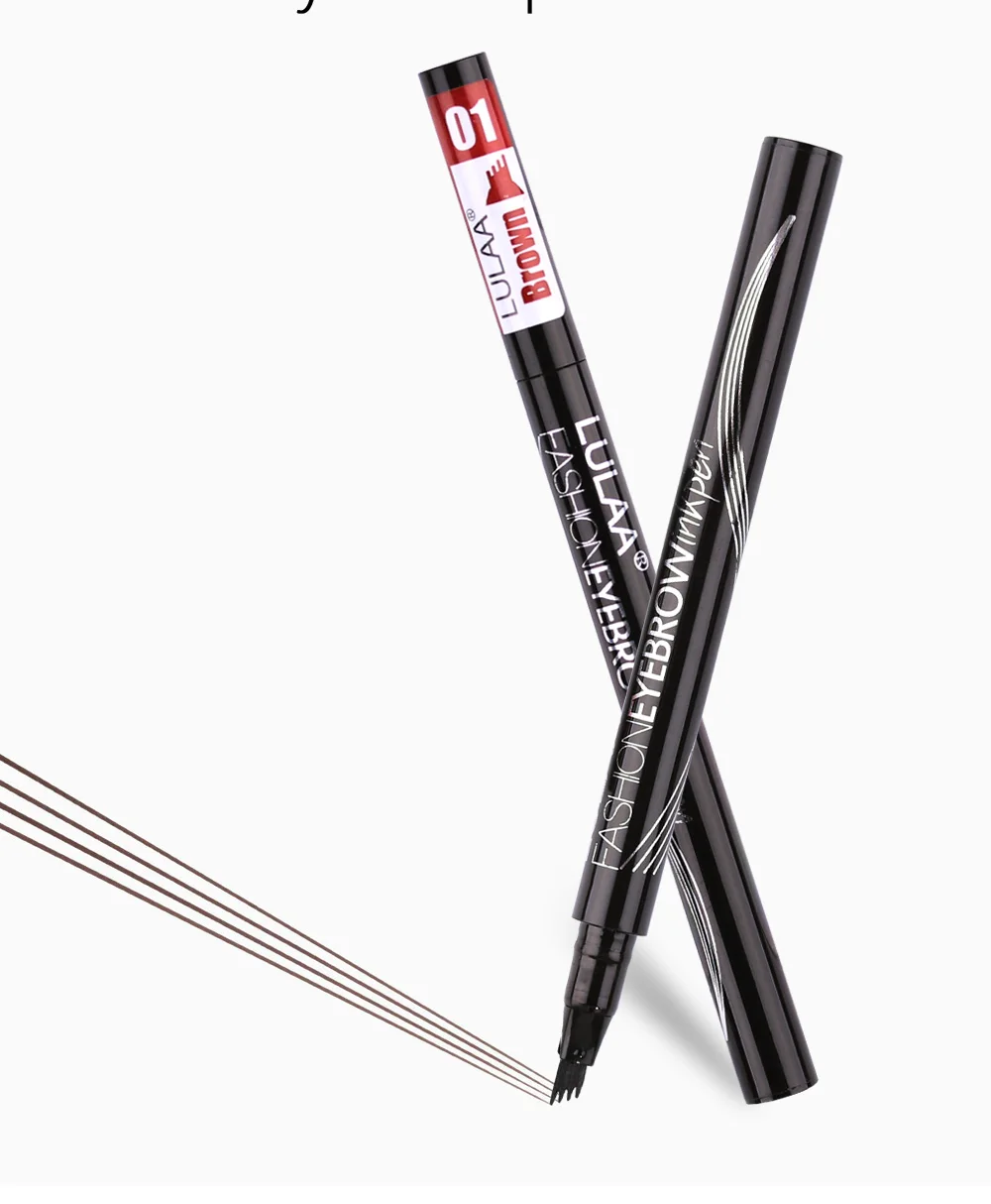 
Eyebrow Pen Waterproof Fork Tip Eyebrow Tattoo Pencil Long Lasting Professional Fine Sketch Fork Tip Liquid Eye Brow Pencil 