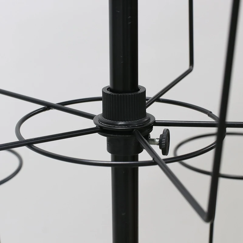 Factory customized 5 Layers Movable wheeled Rotating floor stand Supermarket store hat cap iron display rack