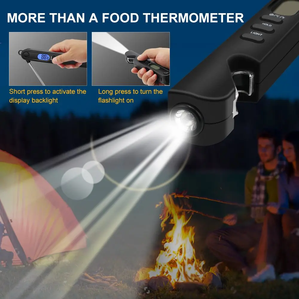 Smart Digital Foldable Quick Reading  Portable BBQ Thermometer Tabletop With Magnet Hook Thermometer