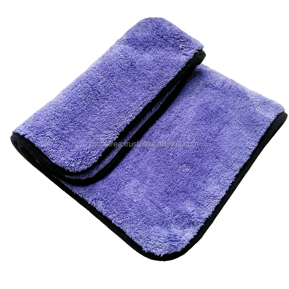 KOREAN CRAZY MICROFIBER CAR BUFFING TOWEL 1100GSM Plush Coral Polishing Cloth Suede Edge High Pile Super Cleaning Detailing