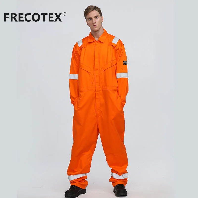 FRECOTEX 100% хлопок сварочный огнестойкий Электрический защитный спецодежды промышленный комбинезон