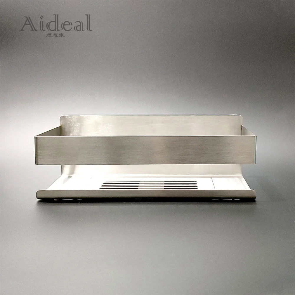 Hotel and bathroom popular style adhesive install shower storage removeable stainless steel bathroom shelves