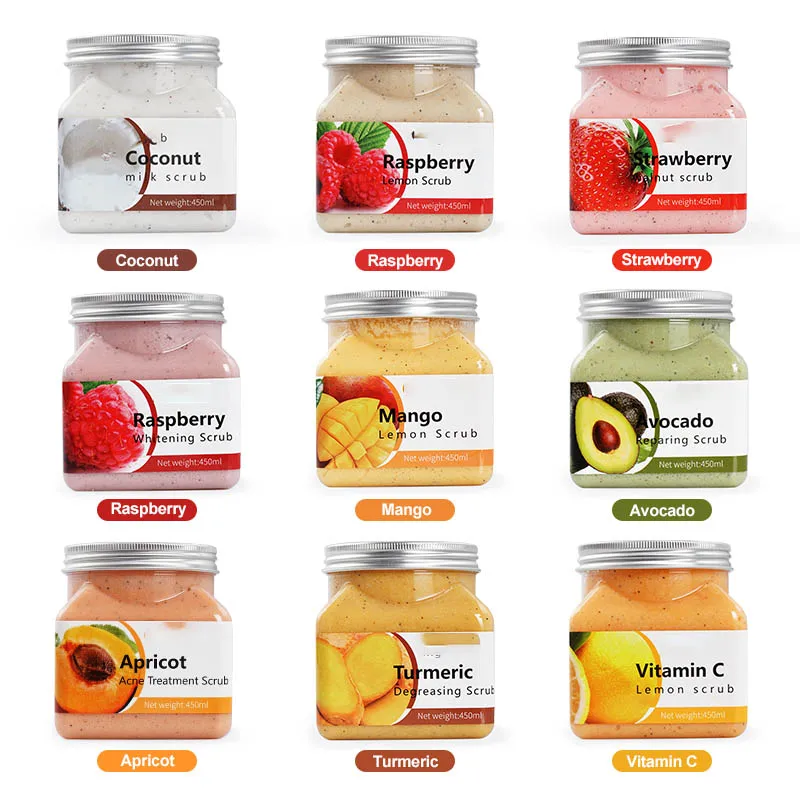 Private Label OEM Organic Exfoliating Face Scrub Deep Cleansing Whitening Fruit Body Scrub