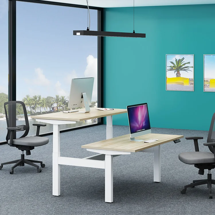 Latest Design Dual Motor Adjustable Table computer Face To Face Office Table