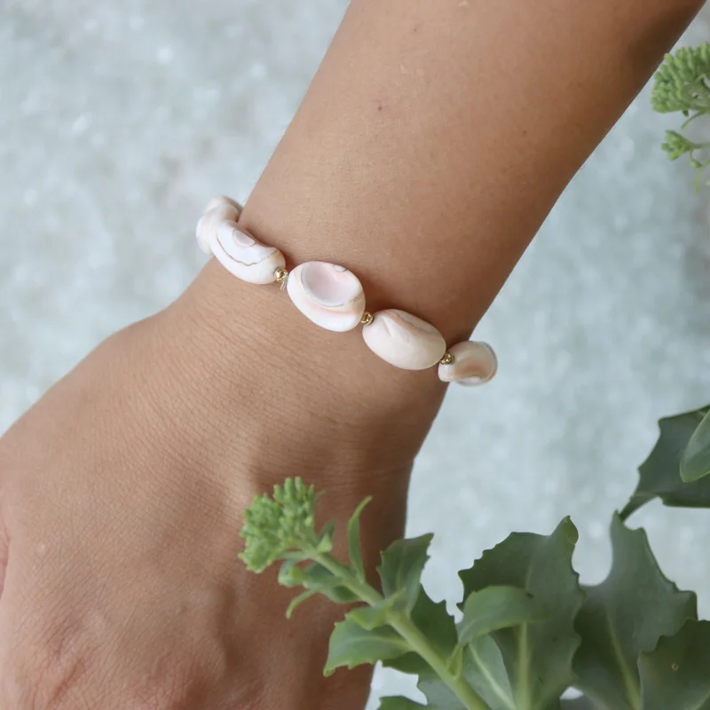 Handmade Bean Snail Shell Bracelet Beach Wedding Holidays Jewelry Natural Shell