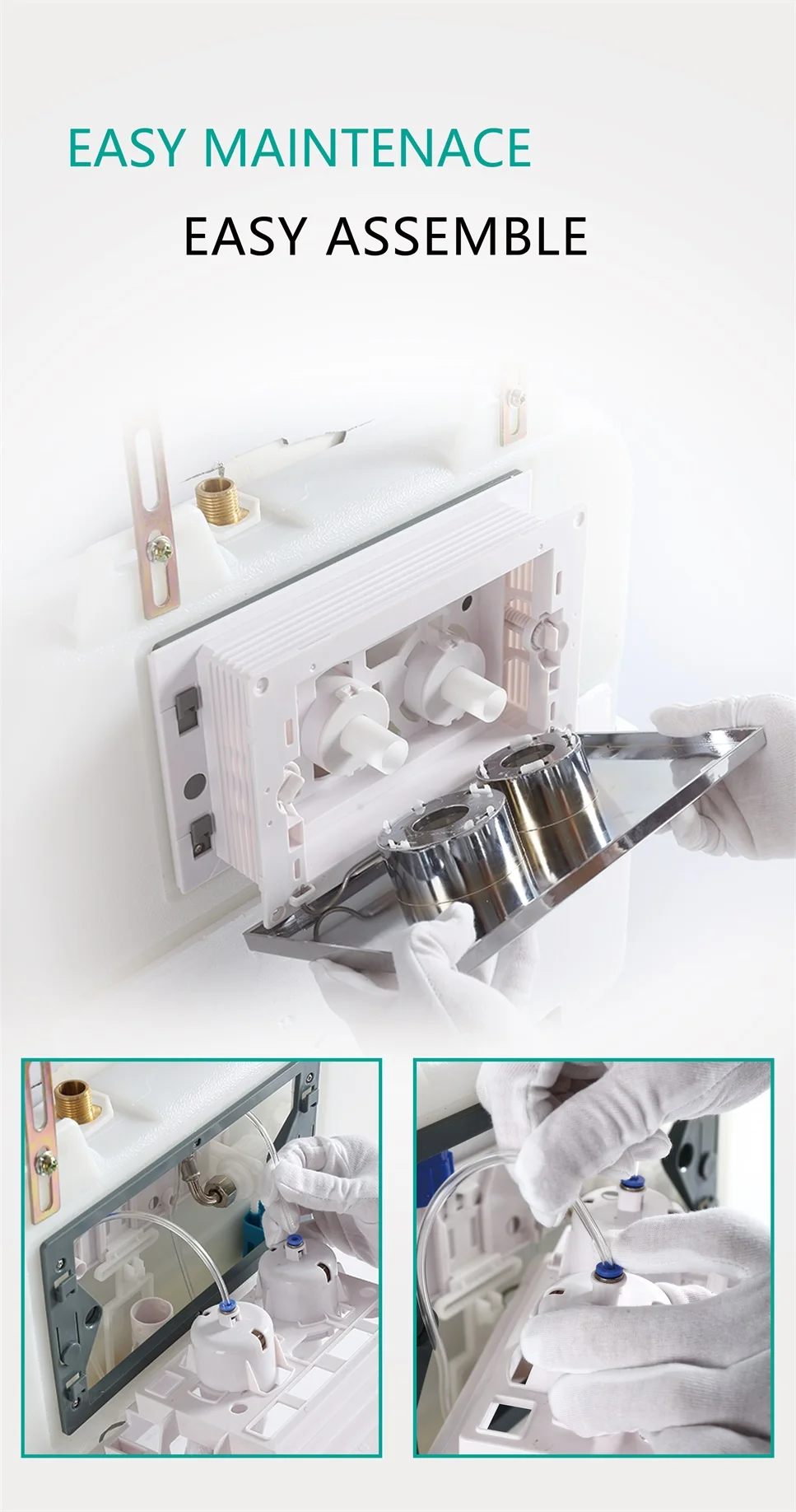 CE UKCA Watermark air flush  pneumatic concealed cistern for wall hung toilet floor mounted toilet Grohe Concealed  Cistern