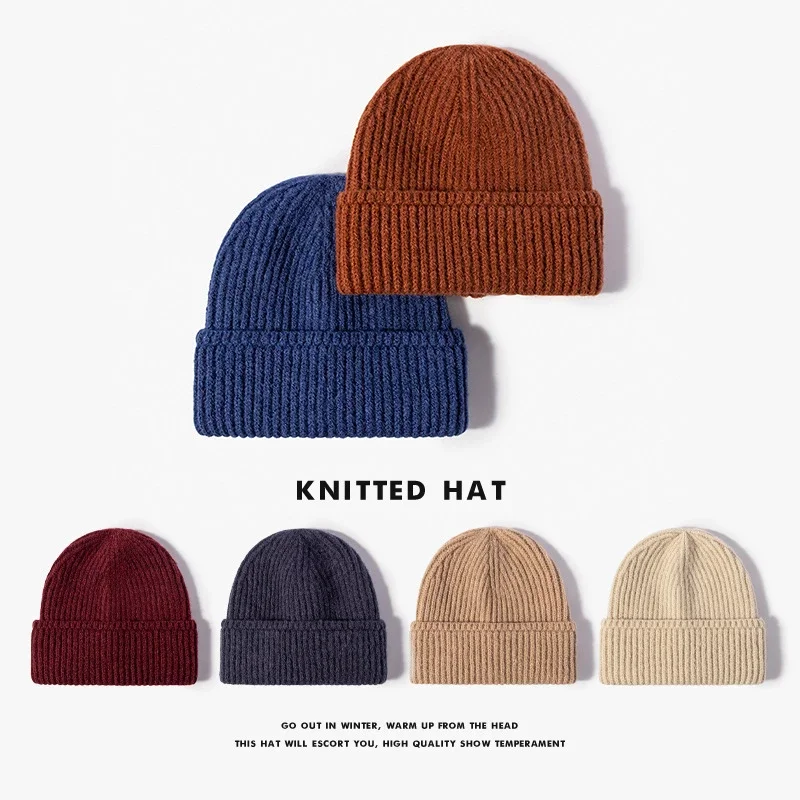 Winter Hats for Men Women Beanies Knitted Cuffed Hat Students Autumn Warm Caps Couples Bonnet Ladies Casual Cap