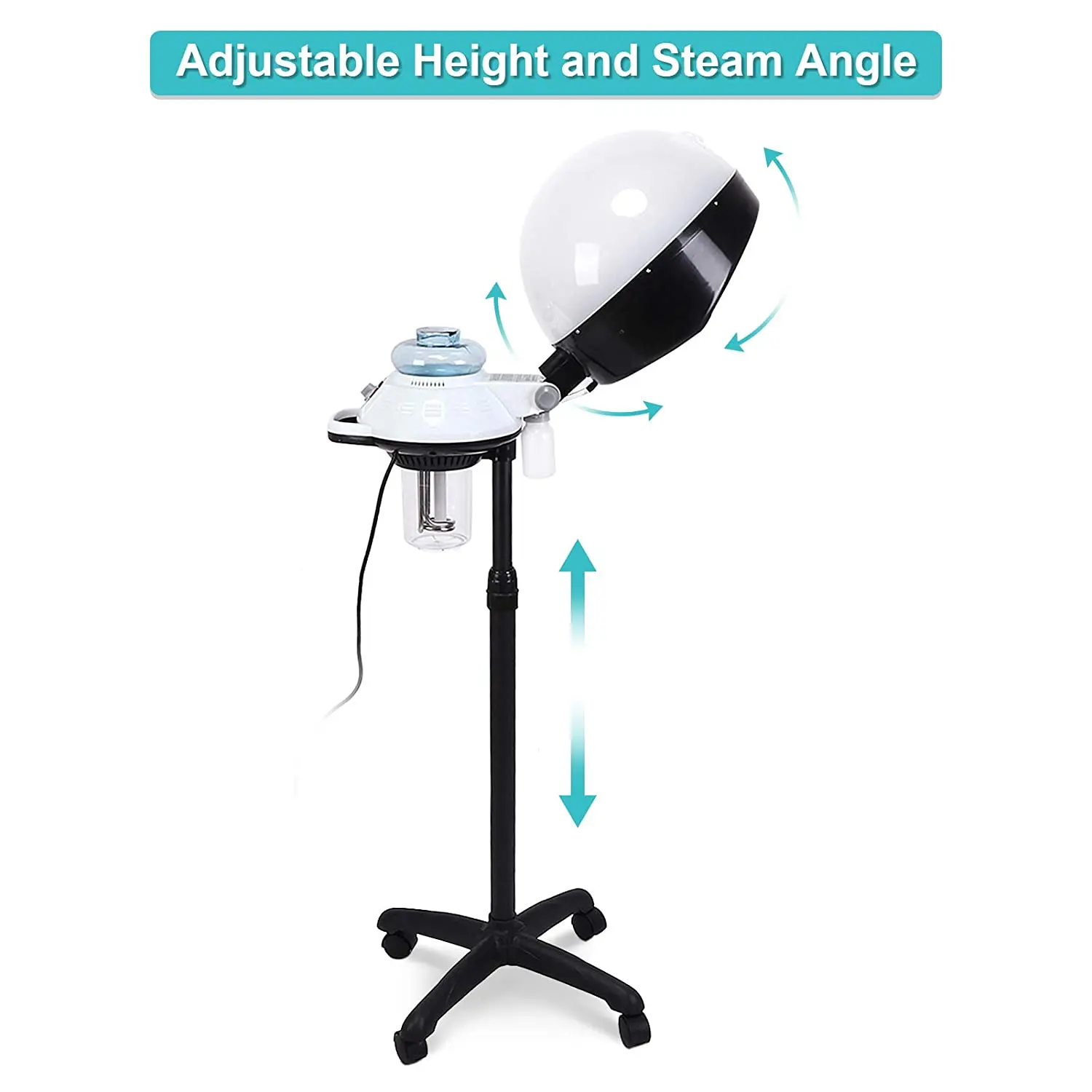 adjustable professional hair color steamer for beauty salon use with rolling stand