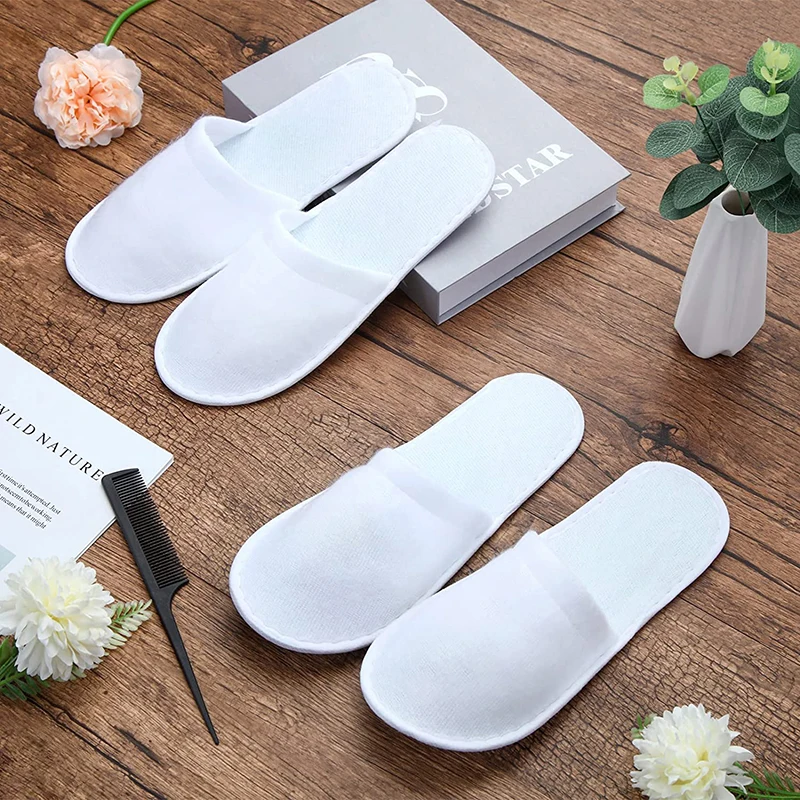 Nap cloth Closed Toe Slippers Thick, Soft, NonSlip, Disposable Slippers for Home, Hotel, or Commercial Use