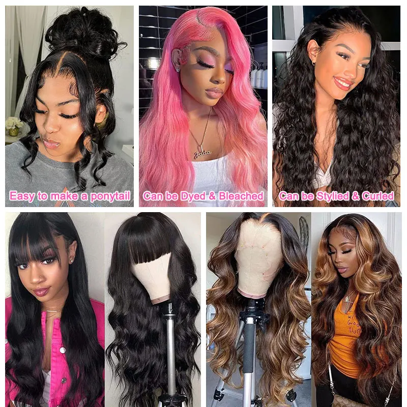 Hot Sale Original Virgin Brazilian Body Wave Hair 360 Lace Frontal Wig For Black Woman No Tangle No Shedding