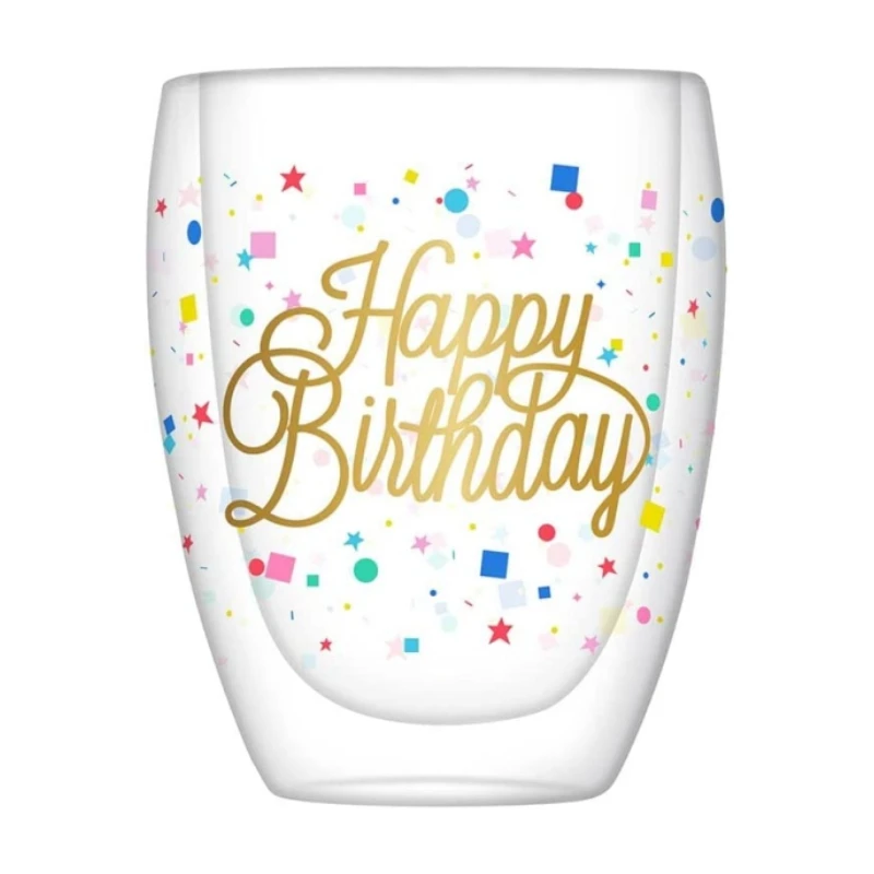 New Design Factory Price Letter Printing Wine Tasting Glass Set double wall Glassware For Sale