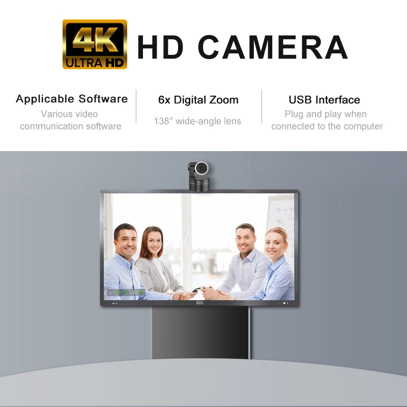 YSX-4KC10 Meeting Room Video Recorder 4K UHD 6X Zoom PTZ 138 Degree Wide Angle Level 10 Meeting Video Conference Camera 4k