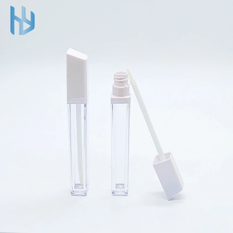 Unique design square lip gloss tube bevel empty lip gloss tubes cosmetic packaging