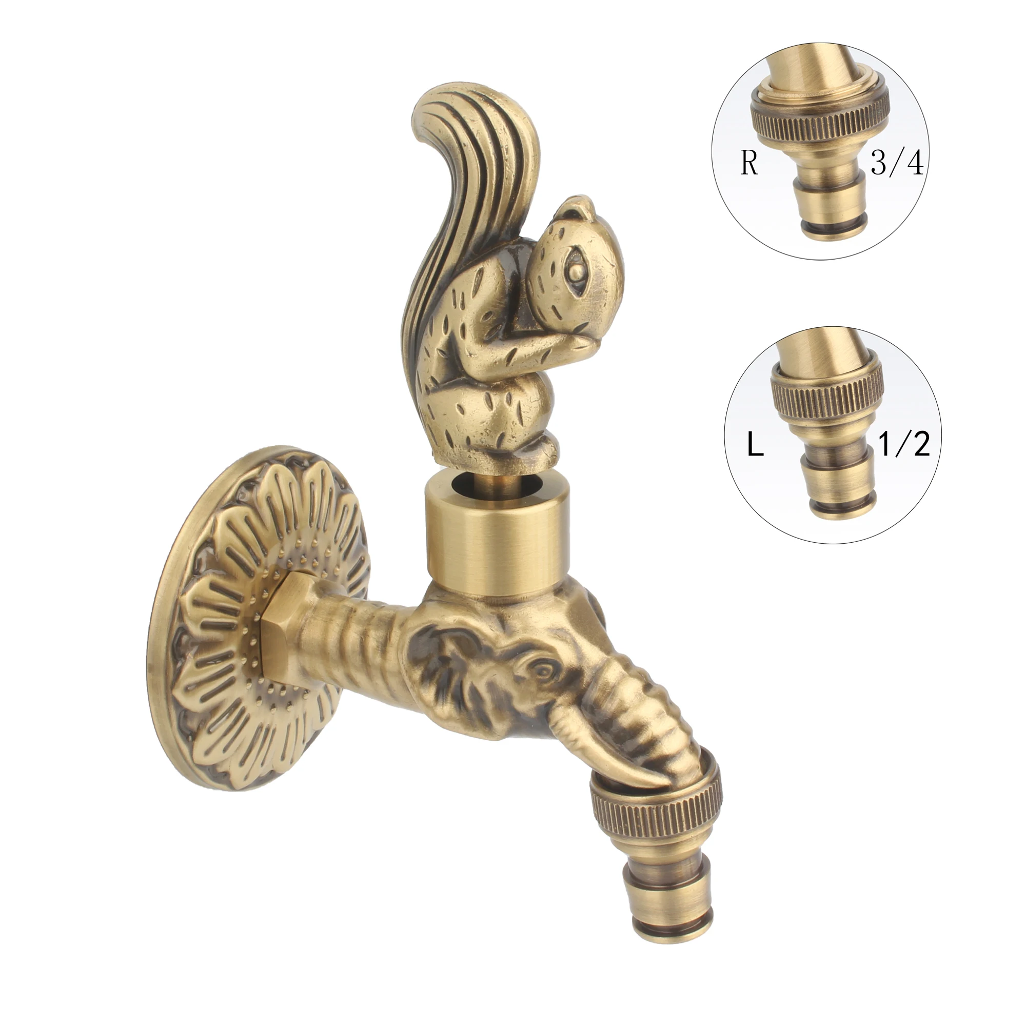 bibcock animal brass high quality water tap garden wall mount outdoor faucet garden bibcock tap nozzle bibcock