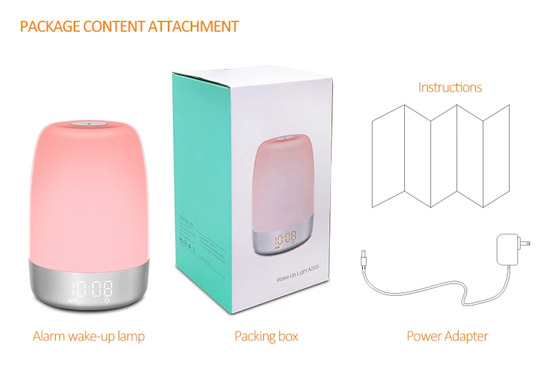 GreatRoc 2021 hot sale Factory Supply LED Colorful Change Alarm Clock  wake up light sunrise alarm clock