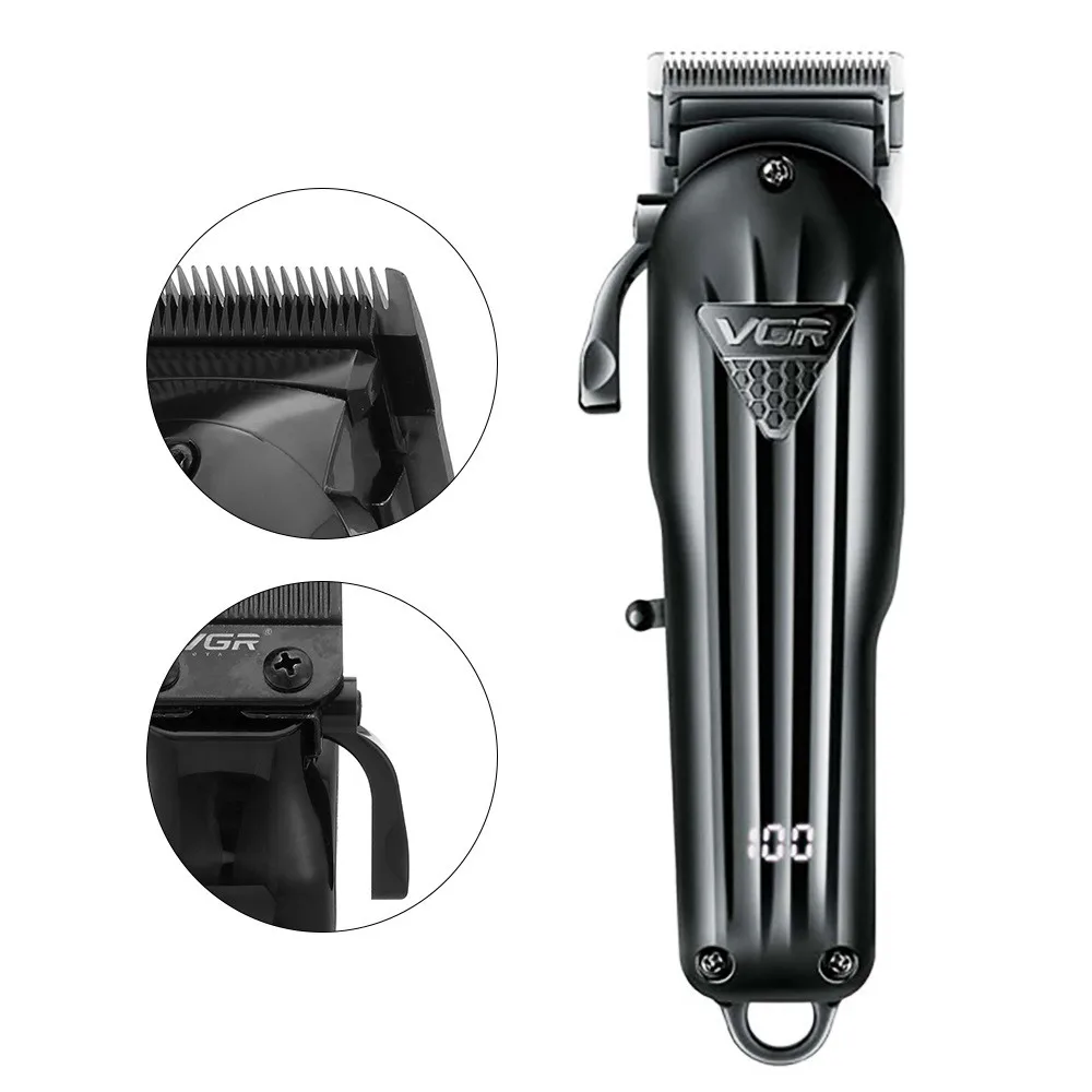 VGR V-282 Rechargeable Hair Clipper Hair Trimmer For Men Shaver Hair Cutting Machine Barber Accessories Cut Machin Beard