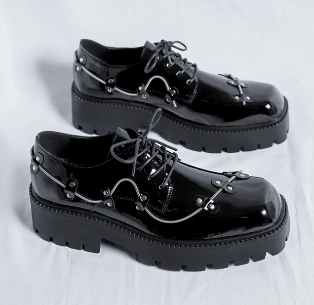 UP-4641r British Style Thick Sole Casual Shoes for Men Classic Formal Business Shoes for Autumn