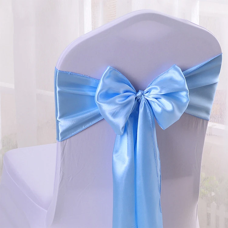 Ribbon Chair Back bow tie Ribbon Band Chair Stain Sashes For Wedding Party Event