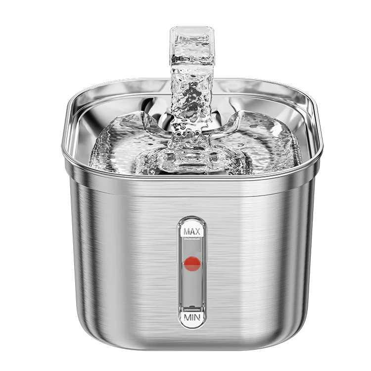 2023  hot selling pet automatic stainless steel  cat drinking fountain with LED light