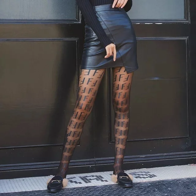 
Fashion letter stockings anti-hook silk tights sexy printing pantyhose stockings 