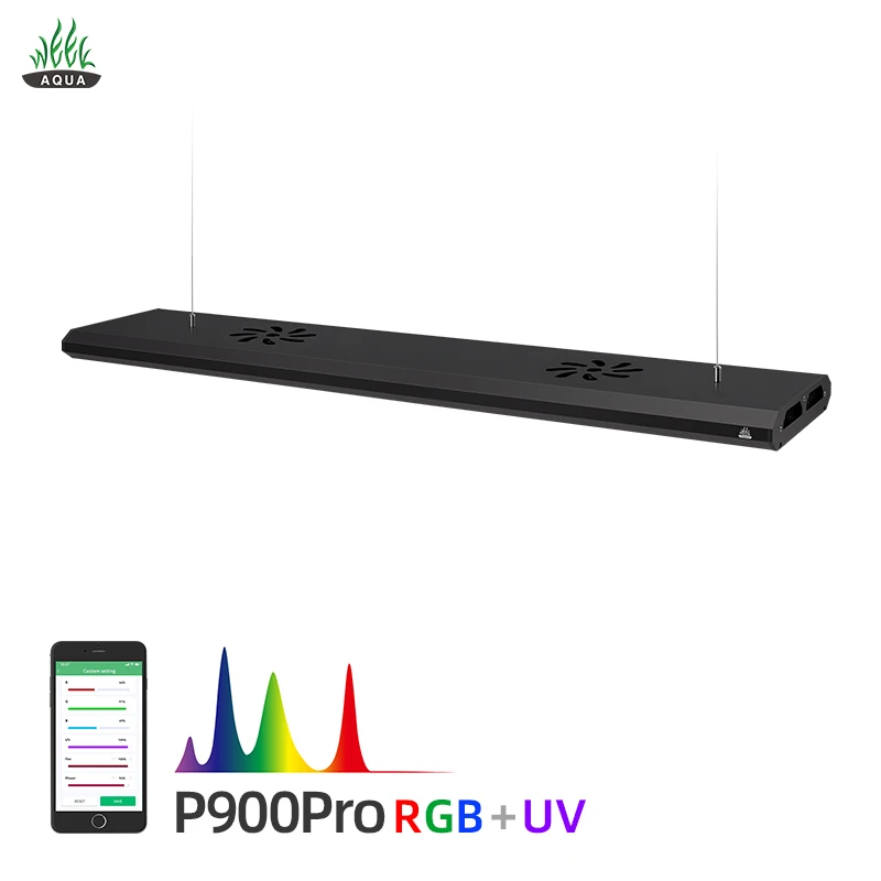 Оптовая Продажа с фабрики оборудование для аквариума P900Pro светодиодный умный аквариумный светильник индивидуальный спектр RGBUV затемнение растительный аквариум 90 см